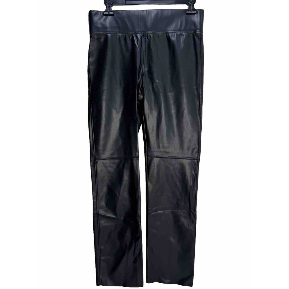 David Lerner Black Faux Leather Pants size S Soft Lining